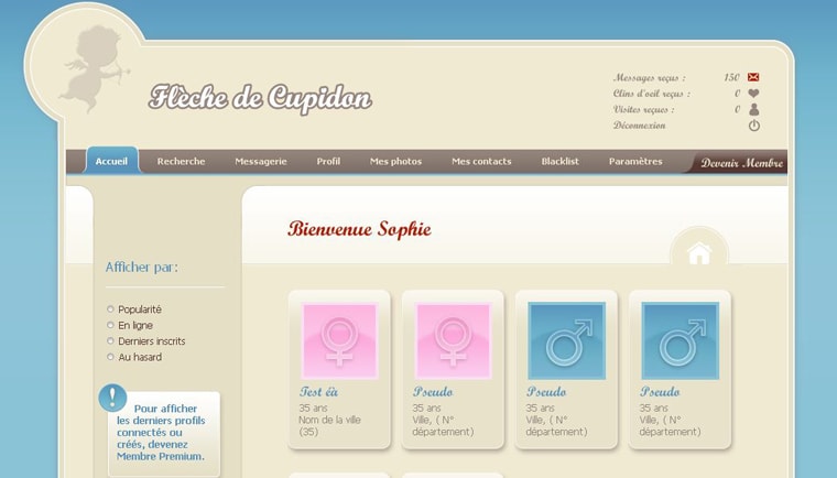 Flèche de Cupidon : webdesign